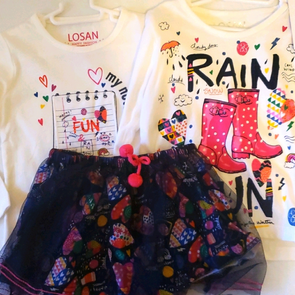 Brand new set of shirts and skirt!